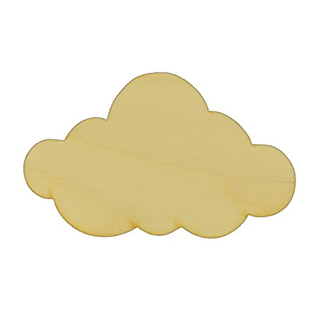 Unfinished Cloud Wood Cut Out Available in a Variety of Sizes and Thicknesses (1/8" Thickness, Medium 8" x 5" (Sold Individually)) LKN ART
