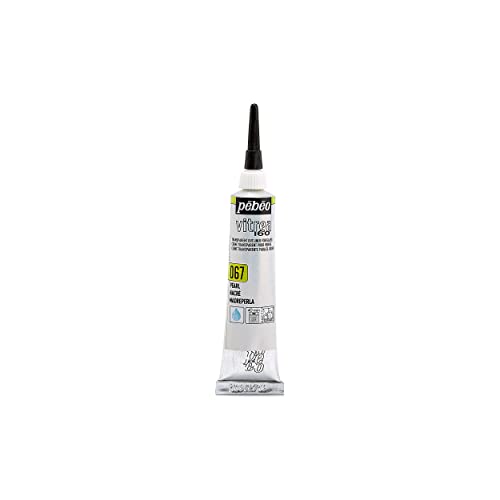 Pebeo Vitrea 160, Glass Paint Outliner, 20 ml Tube - Pearl, 0.68 Fl Oz (Pack of 1) - WoodArtSupply