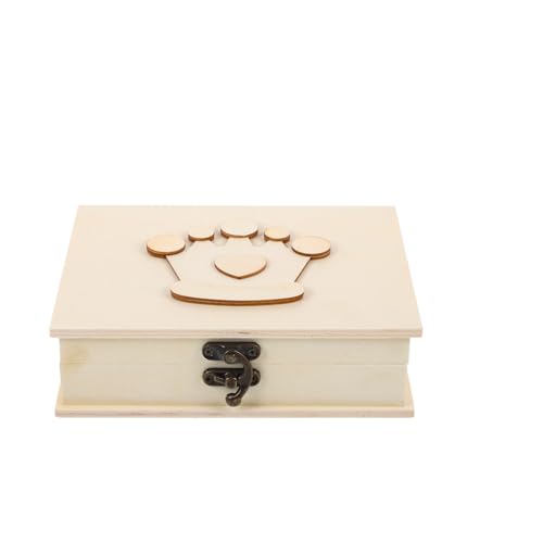 VILLCASE Unfinished Wood Box with Lid, Wood Brooch Jewelry Display Showcase Desktop Badge Earrings Bracelet Holder Necklace Container Rings Organizer VILLCASE