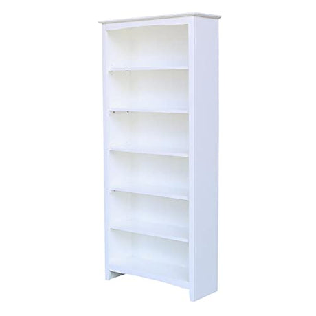 IC International Concepts Shaker Bookcase-72 H- White Bookcase IC International Concepts