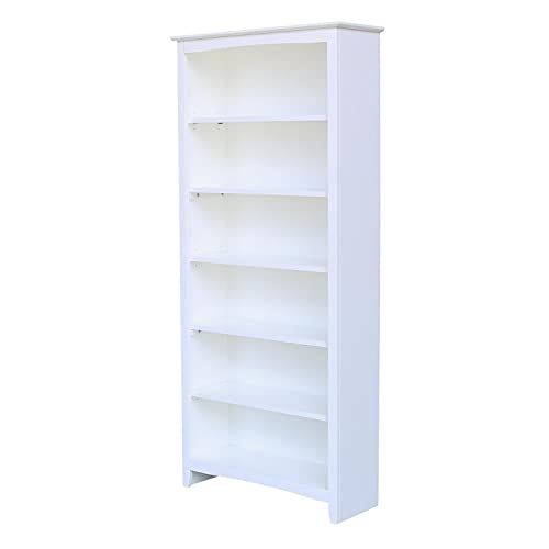 IC International Concepts Shaker Bookcase-72 H- White Bookcase