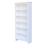 IC International Concepts Shaker Bookcase-72 H- White Bookcase IC International Concepts