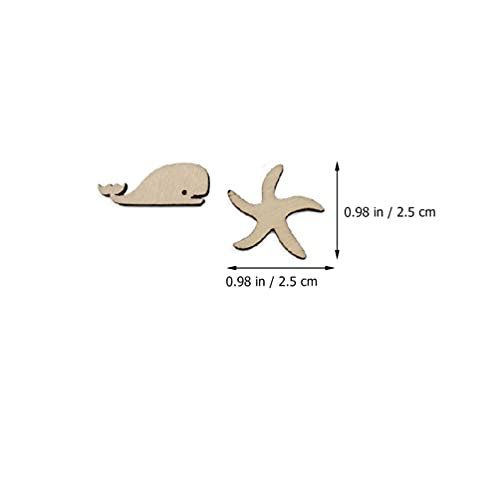 TOYANDONA 50Pcs Unfinished Wooden Cutouts Ocean Animals Wooden Paint Crafts for Kids Home Decor Ornament DIY Craft Art Project Octopus Shark Whale TOYANDONA