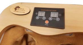 ShineCo Solid Wood Far Infrared Heating Foot Sauna Barrel - Japanese Style - Great Choice for WFH_110V Plug & Use - WoodArtSupply