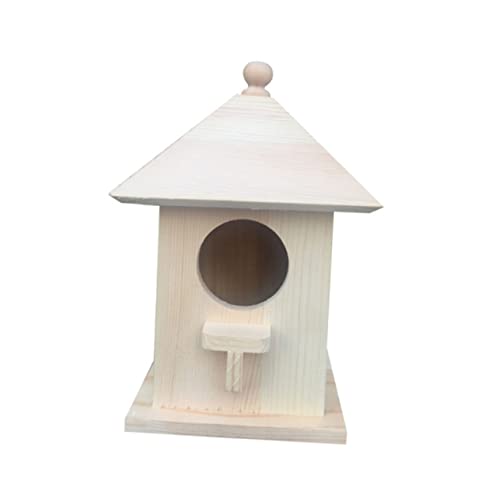 Yardwe 2 Pcs Birdhouse Making Kit Hand Decor Unfinished Wood Birdhouse Kits Bird House for Crafts Hanging Bird House Decor DIY Bird House Log Cabin Yardwe