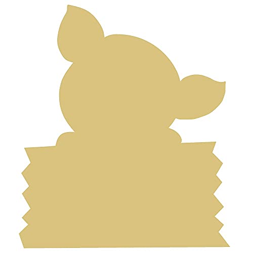 Pig Cutout Unfinished Wood Nursery Kids Room Paint Party Everyday Door Hanger MDF Shape Canvas Style 9 (12") Diverse Woodworking