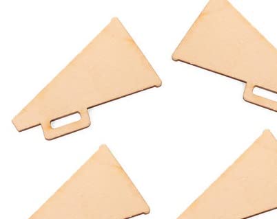 Pack of 24 Unfinished Wood Cheerleading Megaphone Cutouts by Factory Direct Craft - Blank Wooden Sports Team Banquet Mascot Cheerleader Art and Craft Factory Direct Craft