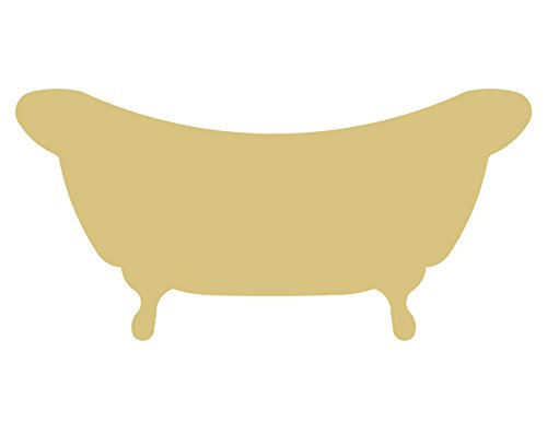 Bathtub Cutout Unfinished Wood Tub Bath Shower Bathroom Water Closet Hygiene MDF Shape Canvas Style 2 Diverse Woodworking