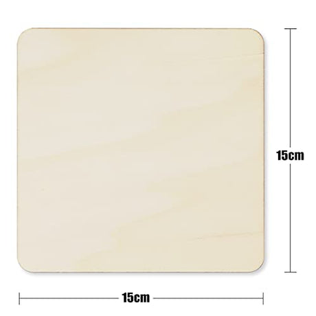 TKOnline 25Pcs 6 x 6 Inches Unfinished Basswood Sheets for Crafts, Wood Squares for DIY Craft Projects, Square Plywood Sheets for Wood Burning, Laser TKOnline