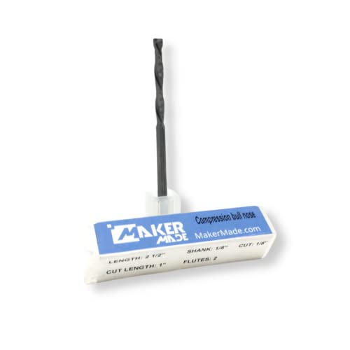 MakerMade 1/8” Compression Bull Nose Router Bit, Suitable for All Types of Routers Including CNC Maker Made