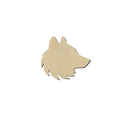 Wolf Head Wood Craft Unfinished Wooden Cutout Art DIY Wooden Sign Inspirational Wall Plaque Vintage Home Family Wall Decor for Home Room Office Arupkeer