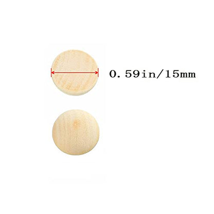 hesmartly 120 pcs Half Wood Balls 15mm Unfinished Half Wooden Balls Split Wood Balls for DIY Projects, Kids Arts and Craft Supplies and 6pcs Nylon - WoodArtSupply