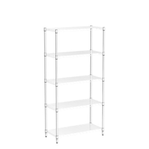 EFINE Chrome 5-Shelf Shelving Unit with Shelf Liners Set of 5, Adjustable, Steel Wire Shelves, 150lbs Loading Capacity Per Shelf, Shelving Units and Catalina Creations