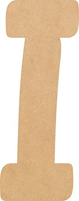 6 Inch Wooden Letter I Unfinished Craft, Nursery Baby Decor Wall Hanging MDF Cutout, Paintable DIY NEXTCraft