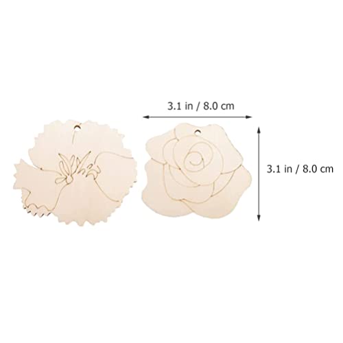 Sewroro 1 Set Painting Flower Wood Piece Unfinished Wood Slices Craft Flowers Flower Embellishments Flowers for Crafts Natural Wood Slices Wooden Sewroro