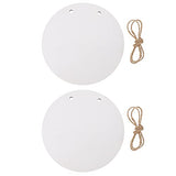 Healifty 2pcs Wooden Circle Sign Unfinished Hanging Wood Sign Sublimation Blank Cutouts Decorative Round Wood Plaques with Rope for Pyrography Healifty