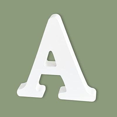 4 Inch Wood Letters, Unfinished Wooden Letters for Crafts, White Marquee Alphabet Letters for Wedding Birthday Party (Letter A)