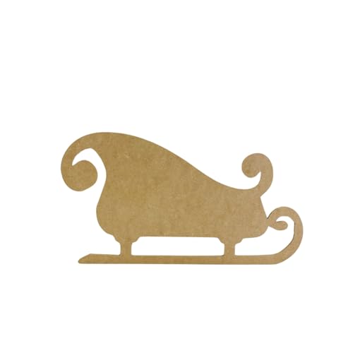 Christmas Sleigh Unfinished Cutout, Wooden Shape, Paintable Wooden Build-A-Cross