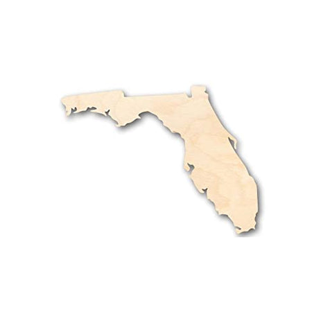 Unfinished Wood Florida Shape - State - Craft - up to 24" DIY 14" / 1/4" 24 Hour Crafts