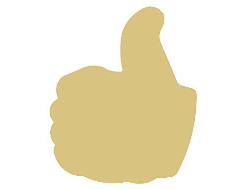 Thumbs Up Hand Cutout Unfinished Wood Kids Craft OK Everyday MDF Shaped Canvas Style 1 Diverse Woodworking