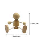 Kisangel 2 Pcs Unfinished Wood Peg Dolls Mini People Doll Robot Wooden Figures Decorative Peg Dolls Toy for Kids Painting DIY Craft Art Projects Kisangel