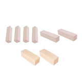 TEHAUX 8pcs Carved Wooden Strips Unfinished Wooden Ornaments Unfinished Wood Blocks Wood Whittling Blocks Unfinished Wooden Crafts Wood Squrae Sticks TEHAUX