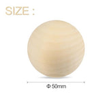 uxcell 20pcs Round Wood Balls 50mm Diameter Unfinished Solid Wooden Spheres, Natural Craft Balls for DIY Craft Projects Art Ornaments uxcell