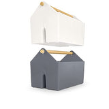 Arteza Plastic Portable Craft Storage Organizer, Pack of 2, Gray and Ivory, 3-Sectioned Plastic Basket with Handle, Caddy Organizer for Art Supplies, ARTEZA