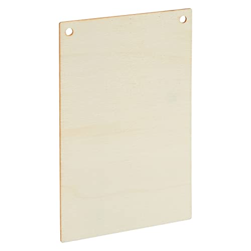 50 Pack Unfinished Wood Plaque Blanks with Jute String for Crafts, DIY Party Banners, Wooden Pennants, Blank Wooden Signs for Crafts, Art Projects Bright Creations