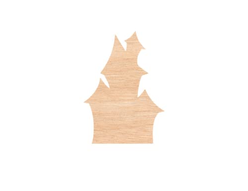 Henrik Unfinished Wood for Crafts-Wooden Haunted House Shape-Halloween-Craft-Various Size,1/8 Inch Thickness,1 Pcs - WoodArtSupply