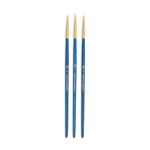 Royal & Langnickel Royal Zip N' Close Gold Taklon Detail 3-Piece Brush Set (RSET-9109) - WoodArtSupply