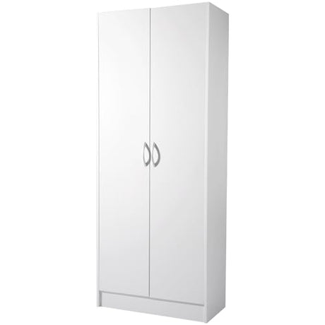 VEVOR Food Storage Cabinet, Freestanding Pantry with 2 Adjustable Shelves Engineered Wood Utility for Kitchen, Laundry, Dining Room, White VEVOR