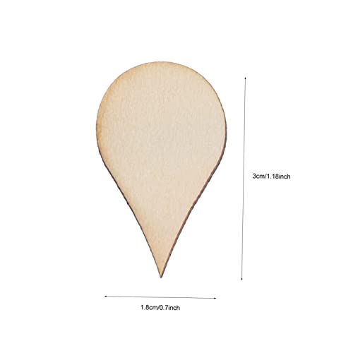 Gogogmee 50pcs Woodsy Decor Nativity Decor Christmas Decorations Teardrop Earrings Xmas Gifts Water Drop Shape Wood Piece Wood DIY Chip DIY Craft Gogogmee