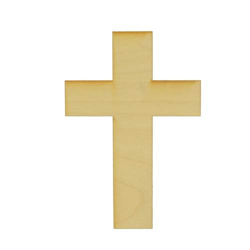 Package of 10, Small 4.25" X 6.25" X 1/8" Baltic Birch Plywood Rectangular Cross Wood Cutout for Art & Craft Project, Made in USA - WoodArtSupply