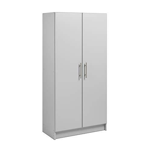 Prepac Elite 32" Light Gray Storage Cabinet with Adjustable Shelves Prepac