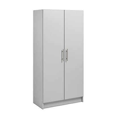 Prepac Elite 32" Storage Cabinet, Light Gray Storage Cabinet, Bathroom Cabinet, Pantry Cabinet with 3 Shelves 16" D x 32" W x 65" H, GES-3264