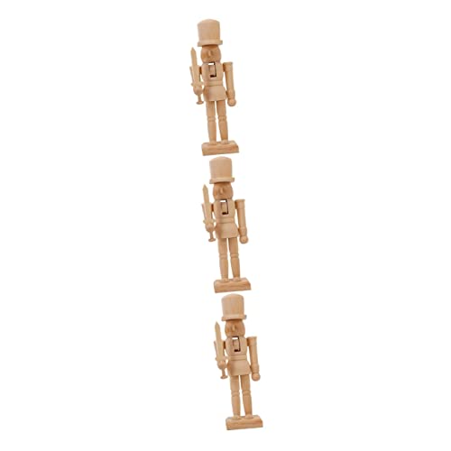 ARTIBETTER 3pcs Paintable Nutcracker Figures Nutcracker Unfinished Wooden Unfinished Wood Nutcracker Stocking Stuffer Gifts Unfinished Wood Crafts ARTIBETTER