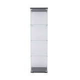 nifoti 4-Tier Floor Standing Glass Display Cabinet with Lockable Door for Collectibles and Trophies nifoti