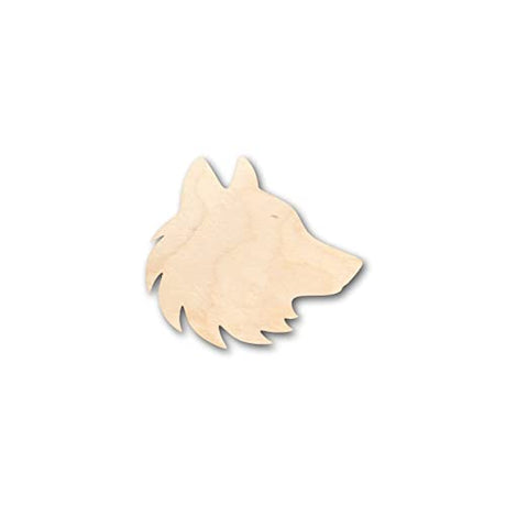 Wolf Head Wood Craft,Unfinished Wooden Cutout Art,DIY Wood Sign, Inspirational Farmhouse Wall Plaque,Rustic Home Decor for Home Front Door Entryway Arupkeer