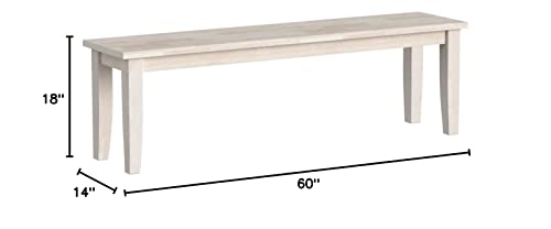 International Concepts Shaker Style Bench, Unfinished IC International Concepts