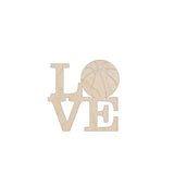 Love Basketball Wood Craft Unfinished Wooden Cutout Art DIY Wooden Signs Inspirational Wall Plaque Farmhouse Wood Home Wall Decor for Home Front Door Arupkeer
