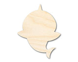 Unfinished Wood Cute Shark Shape - Craft - up to 36" 42" / 3/4" 24 Hour Crafts