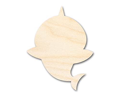 Unfinished Wood Cute Shark Shape - Craft - up to 36" 42" / 3/4" - WoodArtSupply