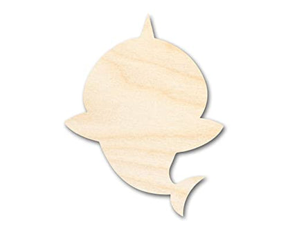 Unfinished Wood Cute Shark Shape - Craft - up to 36" 42" / 3/4" - WoodArtSupply