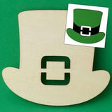 Pack of 24 Unfinished Wood Leprechaun Hat Cutouts by Factory Direct Craft - Wooden Irish Top Hat Blank DIY Shapes for St Patrick's Day Crafts and Factory Direct Craft