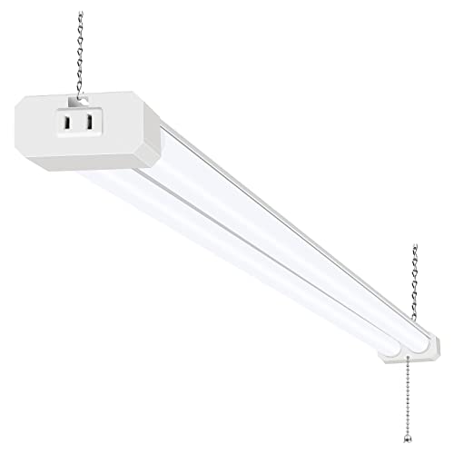 5000K LED Shop Light Linkable, 4FT Daylight 42W LED Ceiling Lights for Garages, Workshops, Basements, Hanging or FlushMount, Included Power Cord and hykolity