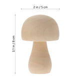 Veemoon 10pcs Wooden Mushroom Natural Unfinished Mushrooms Plain Unpainted Wood Mushroom Figures Mini Mushrooms for Arts and Crafts Projects Veemoon