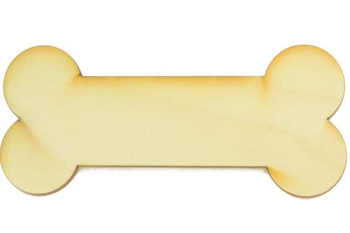 Package of 1, Medium 8" X 3.5" 1/8" Baltic Birch Plywood Dog Bone Wood Cutout for Art & Craft Project, Made in USA - WoodArtSupply