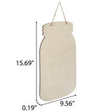 Blank Mason Jar Unfinished Wood Hanging Wall Decor Sign - 15.69 x 9.56 Inches Woodpile Fun!