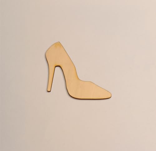 20pcs of High Heels Shaped Wood Cutouts,High Heel Shape,Wooden High Heel for Crafts and Decorations (4'') RUIXUAN